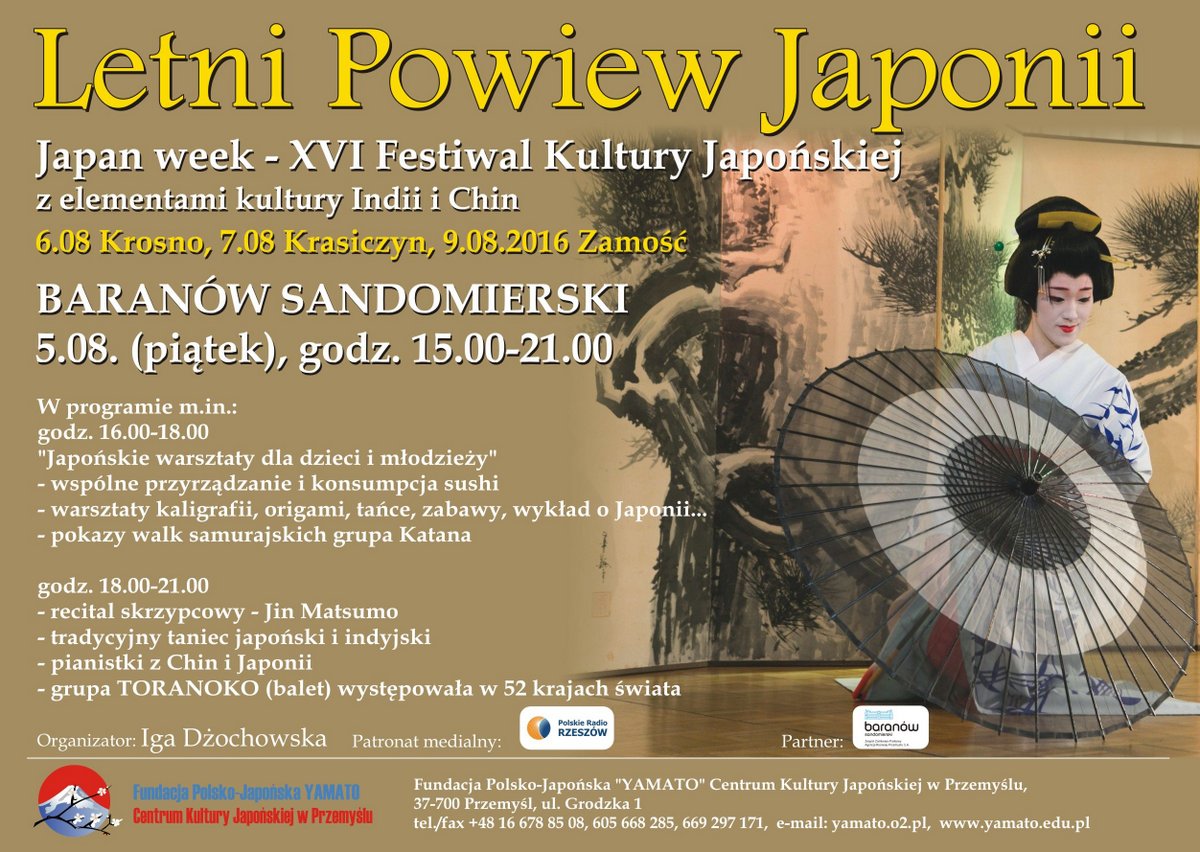 XVI Festiwal Kultury Japońskiej "Letni powiew Japonii" - Baranów Sandomierski